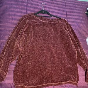 Maroon Velvety Sweater